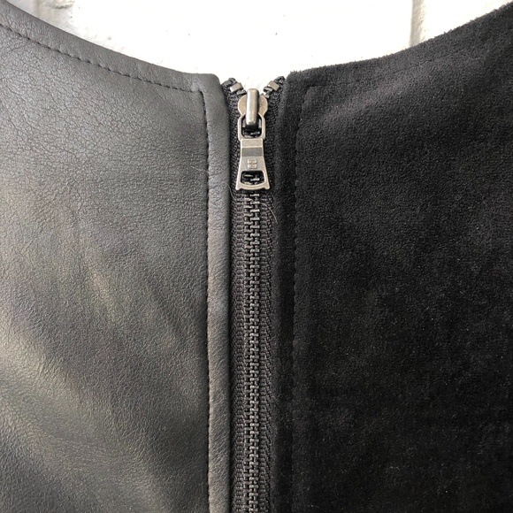 NWT - BCBGMaxazria Vegan Leather/Suede Sheath Dress - Picture 4 of 8